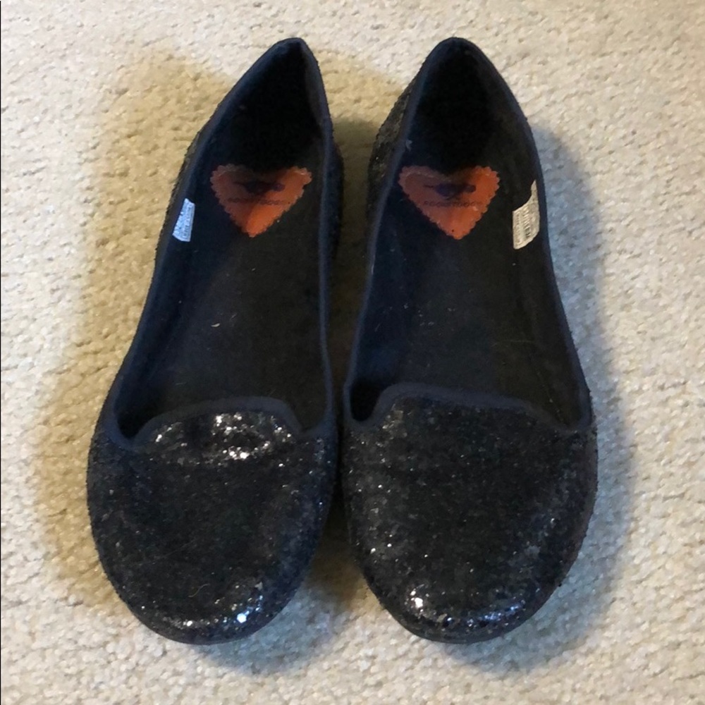 Rocket dog black-glitter loafers/ flats